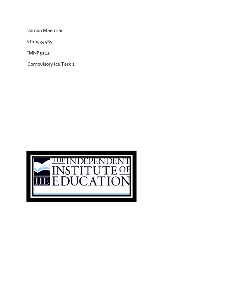 Compulsory Ice Task 1 | PDF