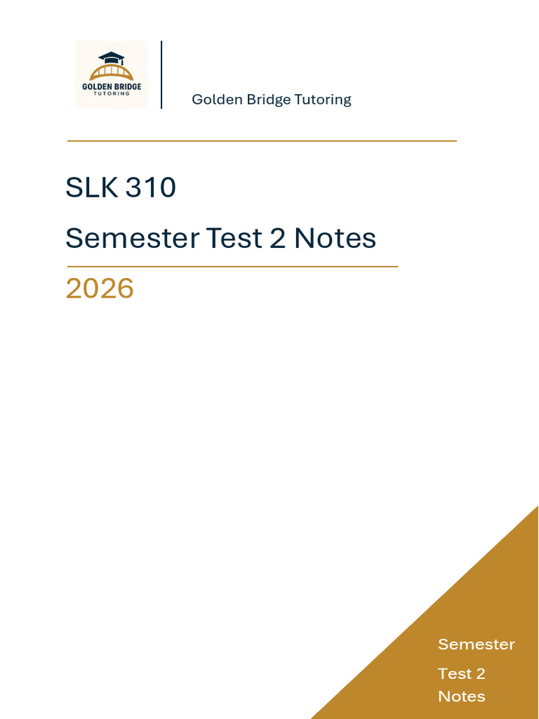 Golden Bridge Tutoring SLK 310 Q2 Chapter 5 Updated | PDF | Anxiety ...