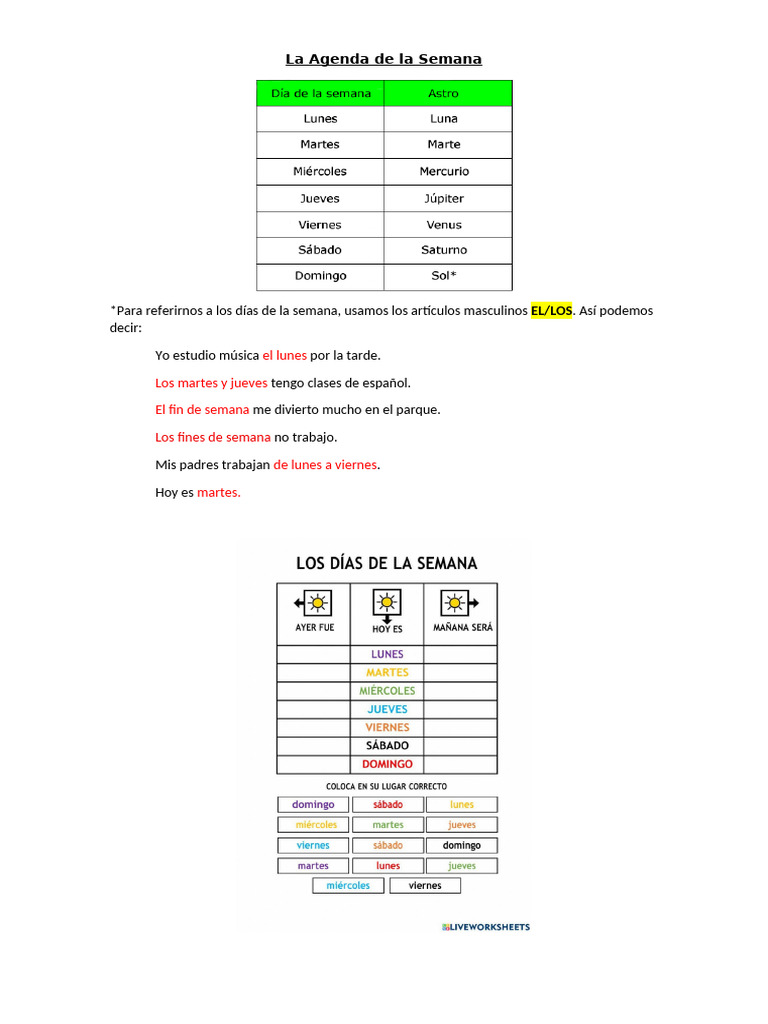 La Agenda de La Semana | PDF