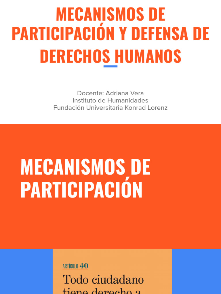 Mecanismos de Participación y Defensa de Derechos Humanos | PDF ...
