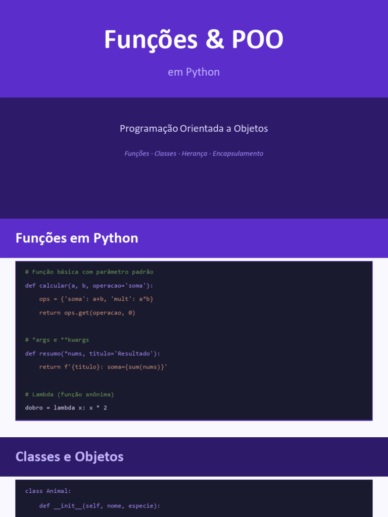 03 Python Funcoes POO | PDF