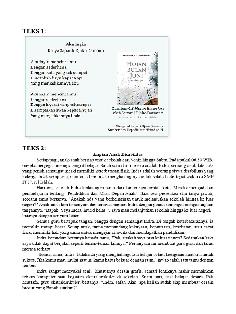 Teks Puisi, Prosa, Dan Drama | PDF