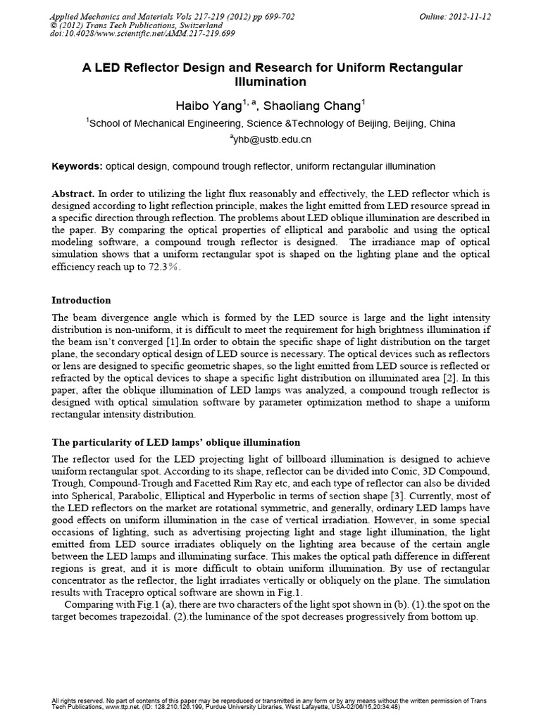 A LED Reflector Design and Research for Uniform Rectangular ...