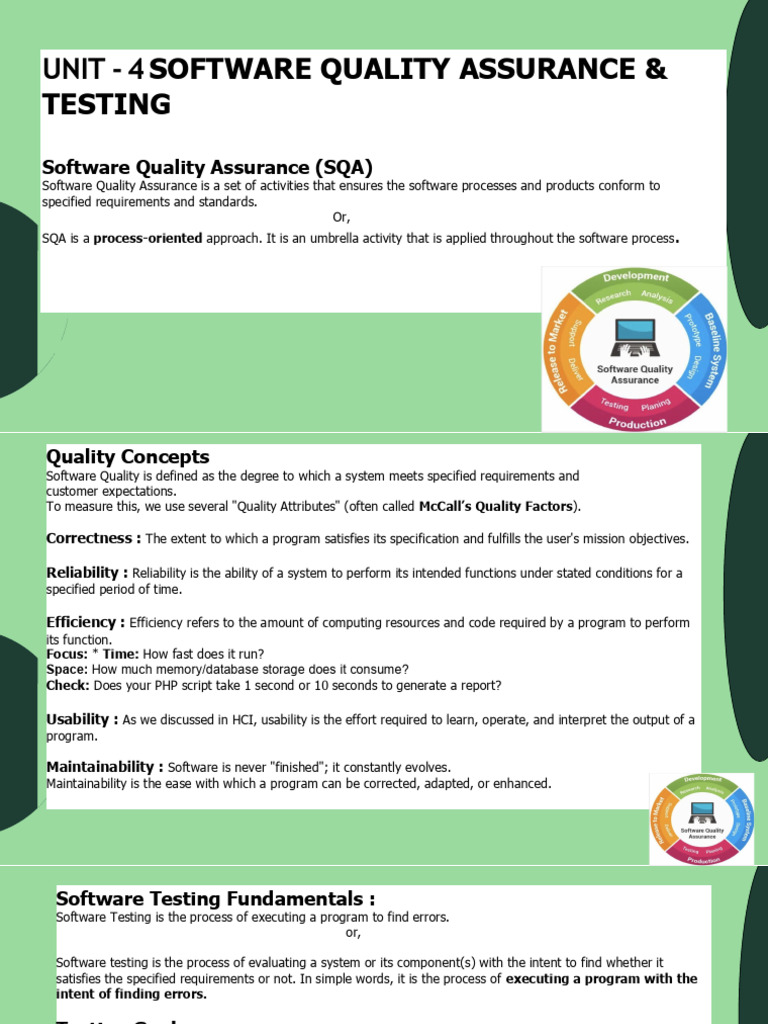 Software Engineering 4thsem 2026 Unit-4 | PDF | Software Testing ...