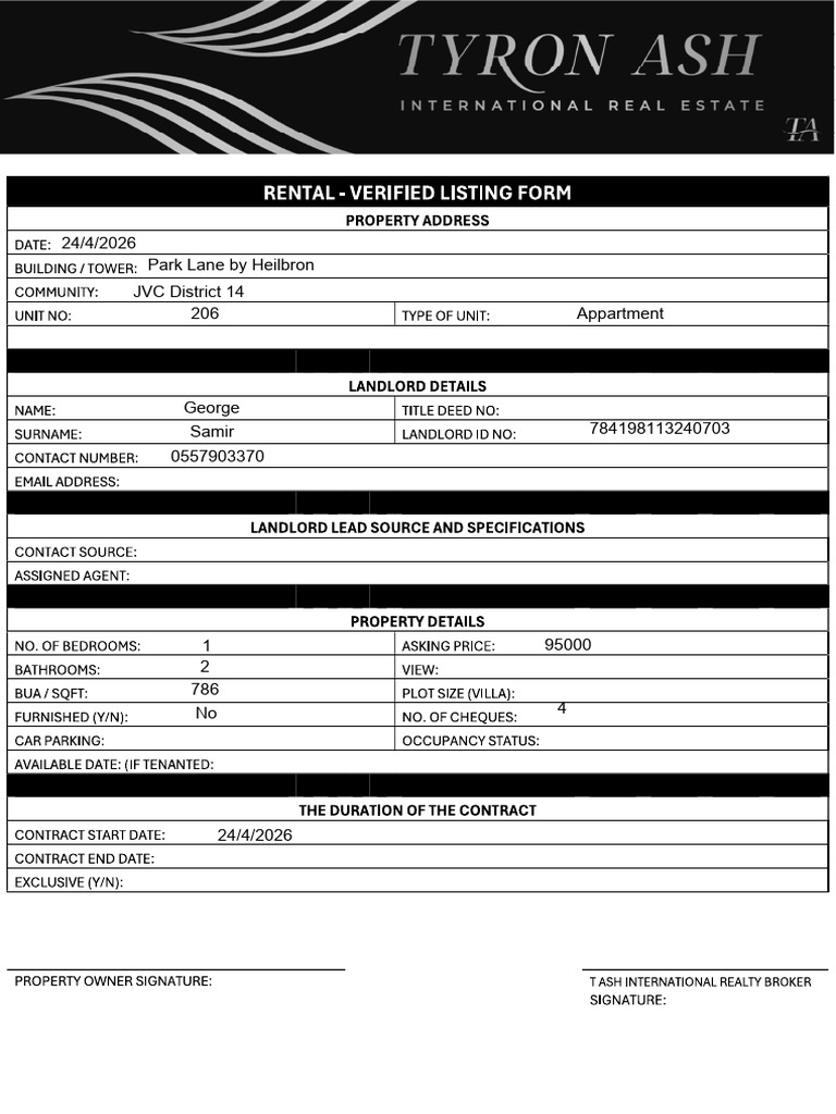 Rental Form | PDF