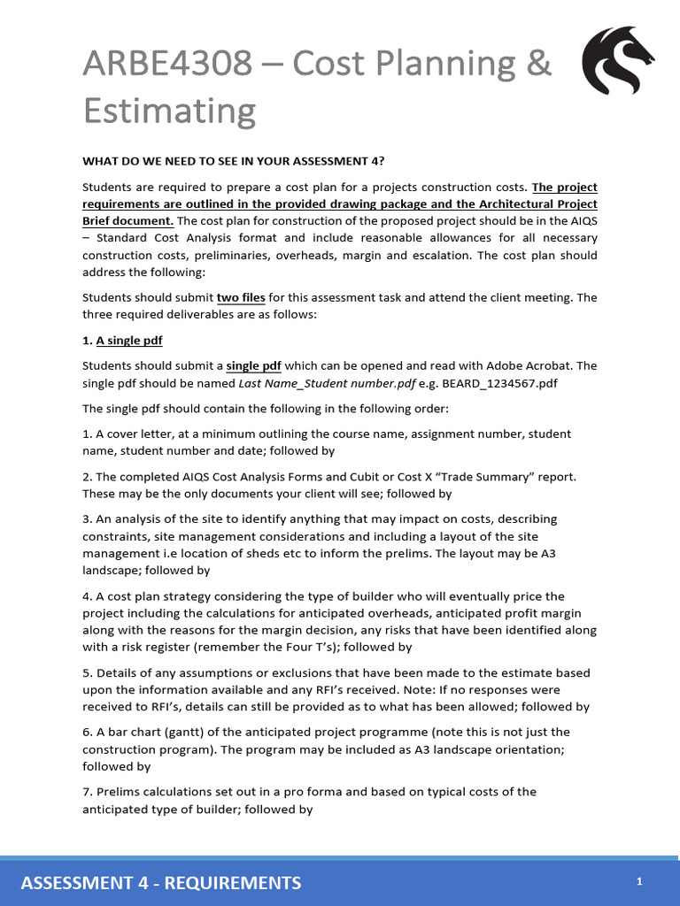 Arbe4308 Assessment 4 Requirements s1 2026 | PDF