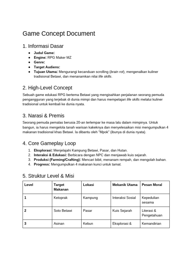 Game Concept Document | PDF