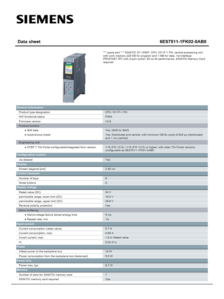 6ES75111FK020AB0_datasheet_en | PDF | Computer Networking | Network ...