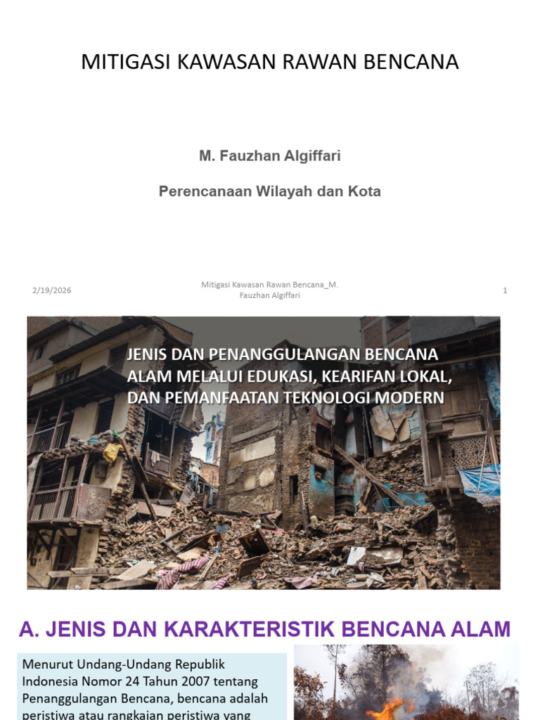 Mitigasi Kawasan Rawan Bencana_PWK | PDF