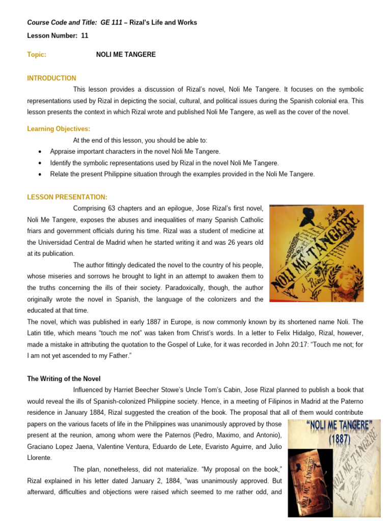 Lesson-11-Rizal-Part-1 | PDF