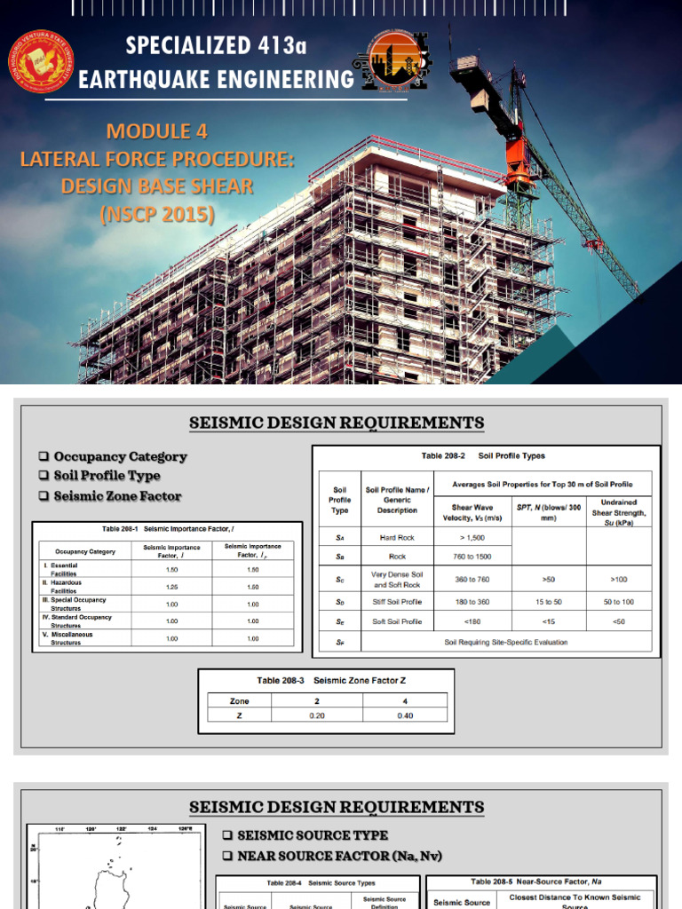 MODULE 4 PART 1 - SPECIALIZED 413a - EARTHQUAKE ENGINEERING | PDF ...