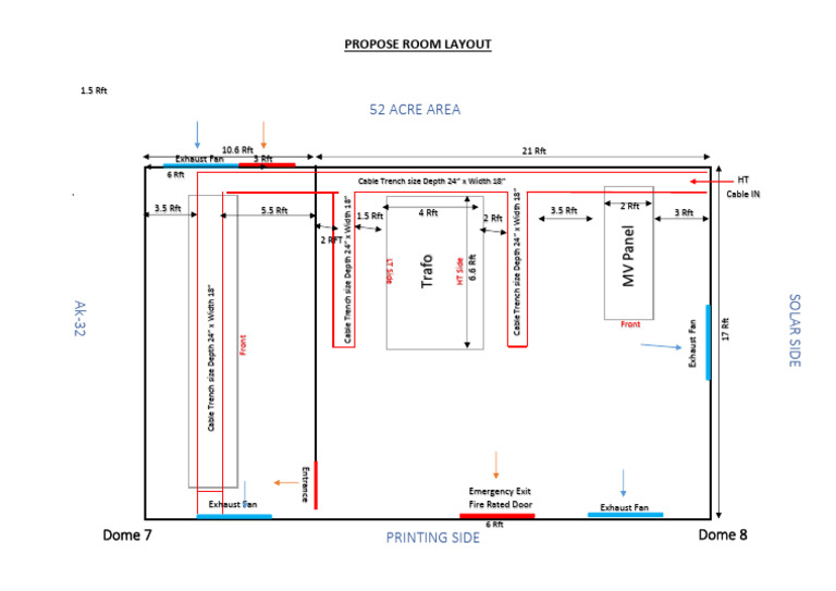 Trafo Room Layout With Exhaust Update | PDF | Architectural Elements