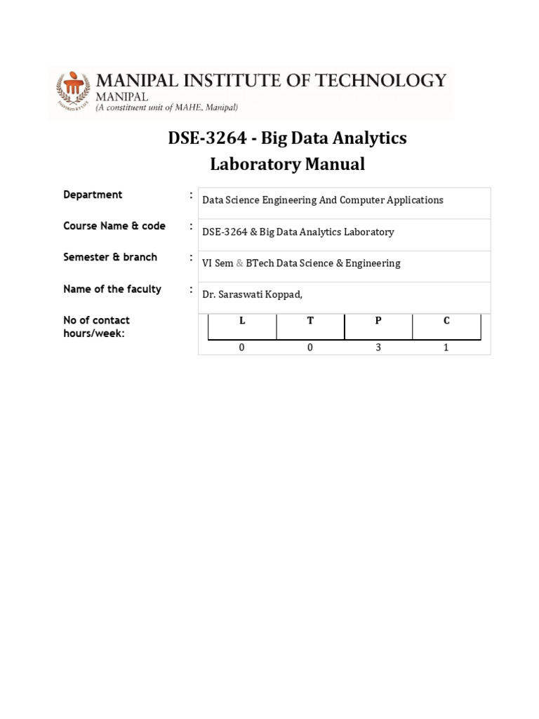 Bda Lab Manual Sk Week2 15jan2025 | PDF | Apache Hadoop | Map Reduce