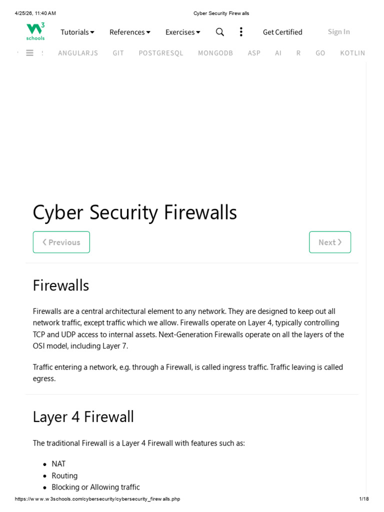 Cyber Security Firewalls | PDF