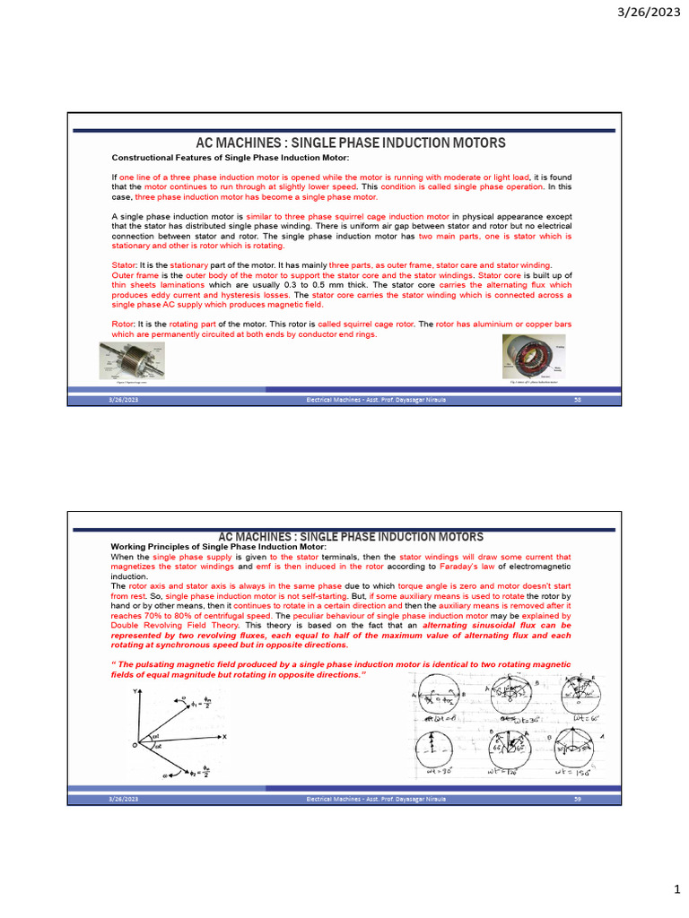 Single Phase Induction Motor | PDF | Electric Motor | Electromagnetic ...