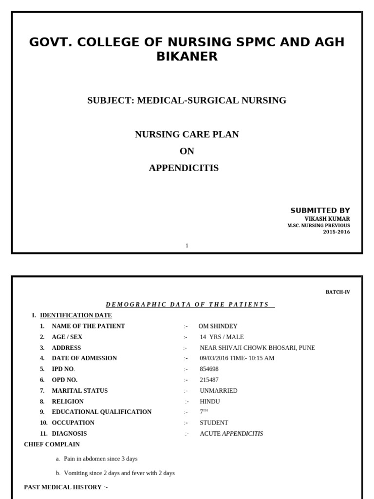 4 Acute Appendicitis Ncp | PDF