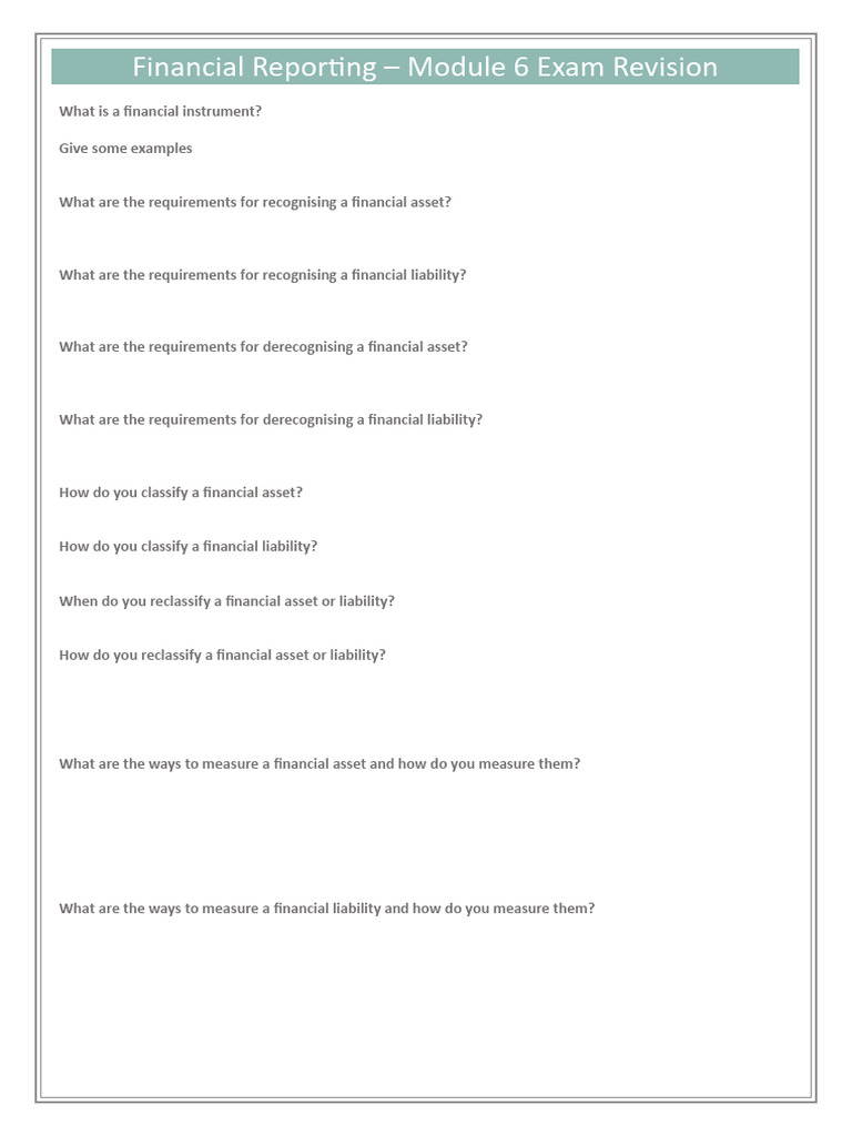 15) Module 6_FR Module 6 Revision Review 2026 S1 | PDF