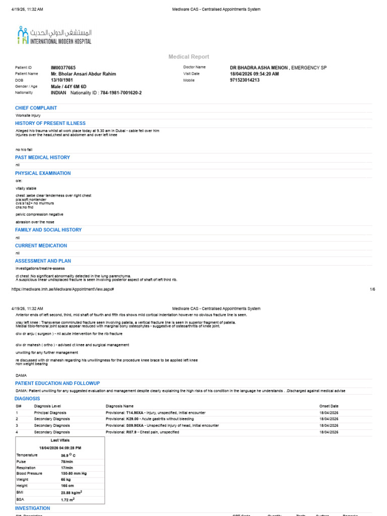 Medical_Report_180426 | PDF | Ct Scan | Radiology