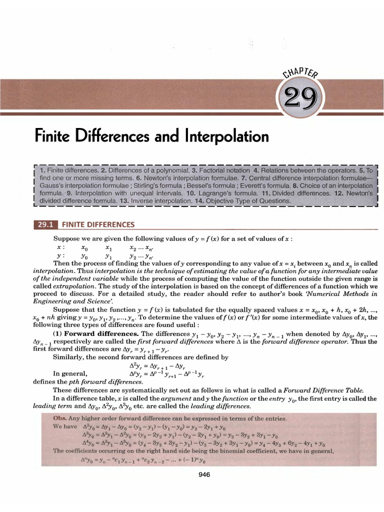 Newtons Forward Backward Interpolation | PDF