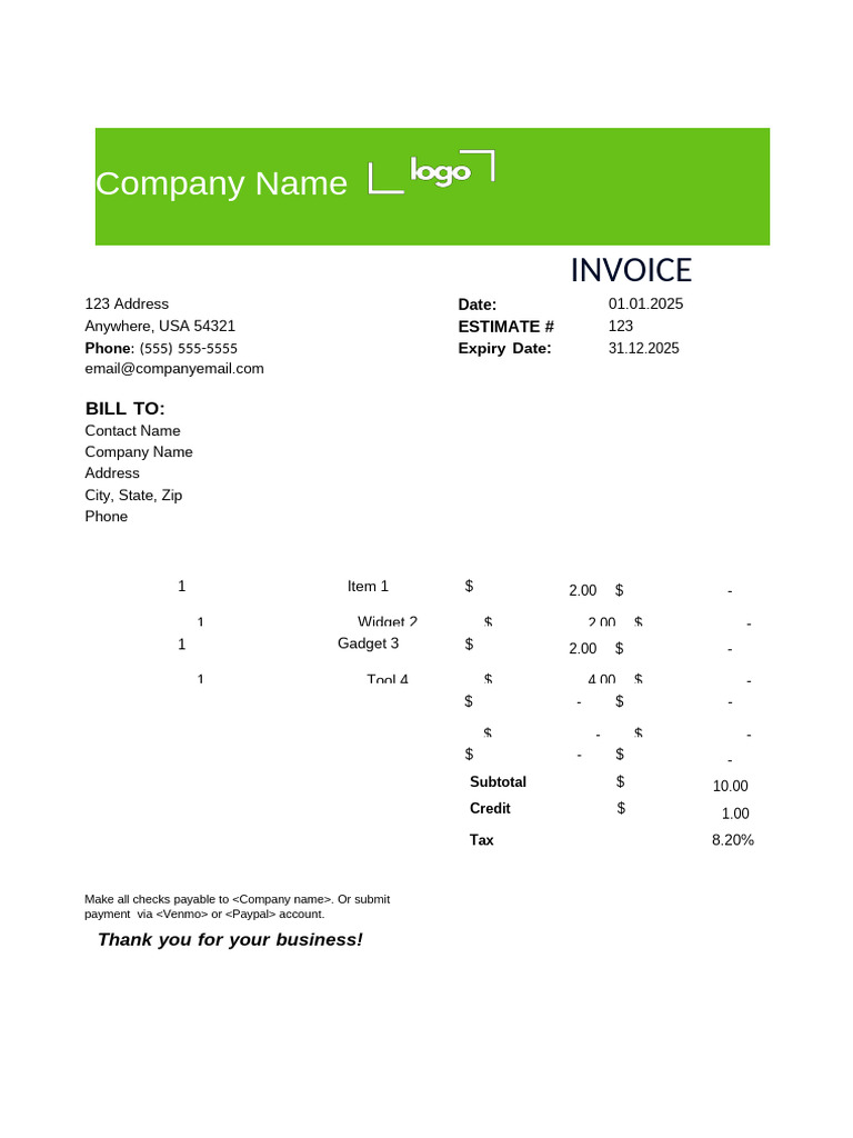 Free Tiling Invoice Template | PDF