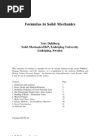 Formula Table Solid Mechanics