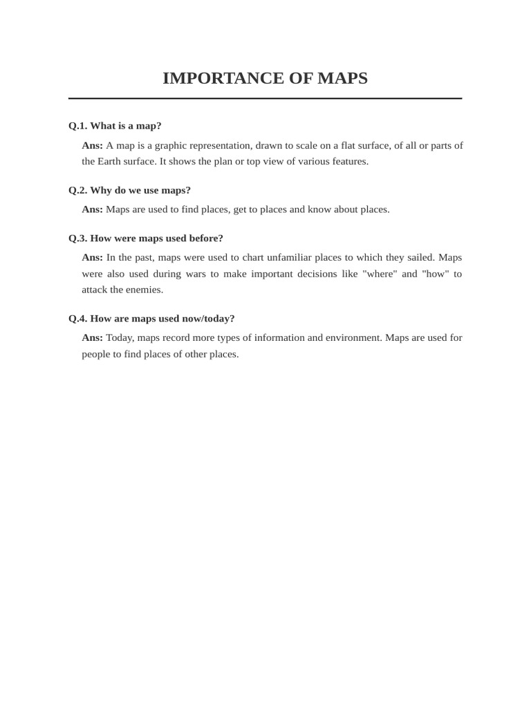 Importance of Maps Notes | PDF