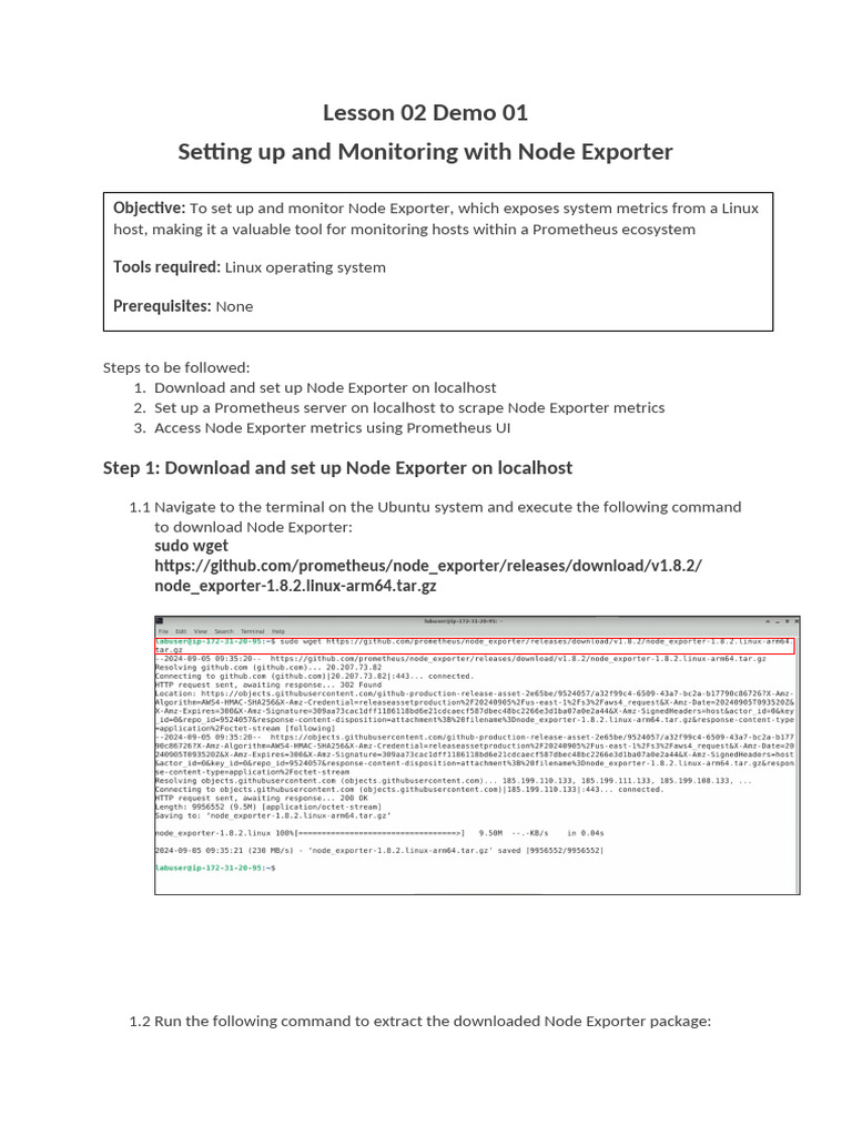 01 Setting Up and Monitoring With Node Exporter | PDF | Sudo | Computer ...