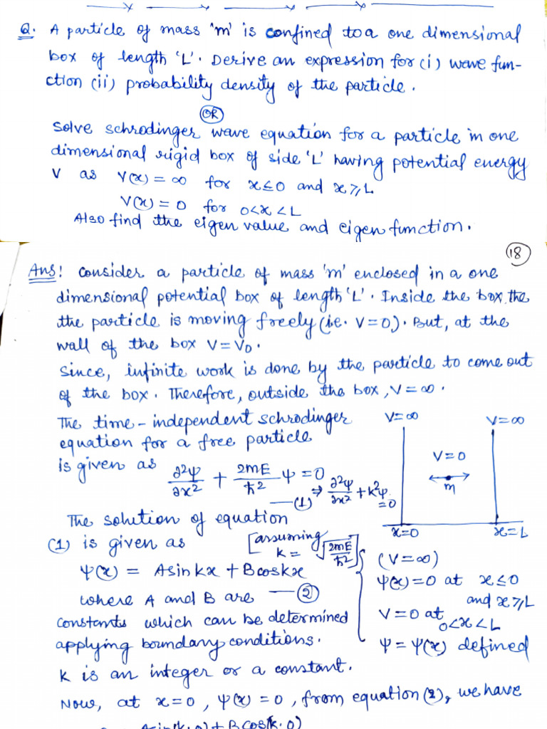 Free particle in one dimensional potential box ( Application of ...