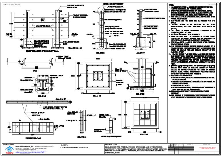 RCC Boundary Wall With Precast Panel _ Precast Column-Page 2 | PDF