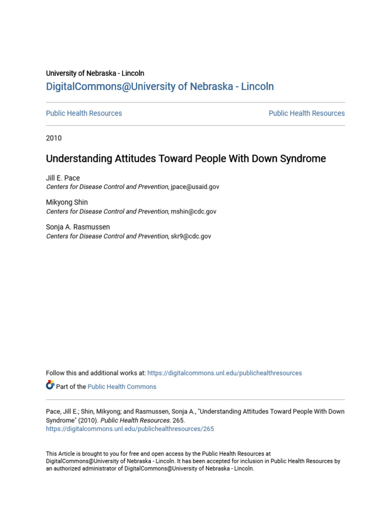 Understanding Attitudes Toward People WithDown Syndrome | PDF | Survey ...