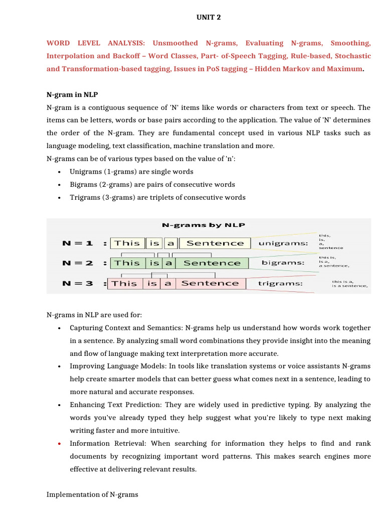 Unit 2 NLP | PDF | Speech Recognition | Applied Mathematics