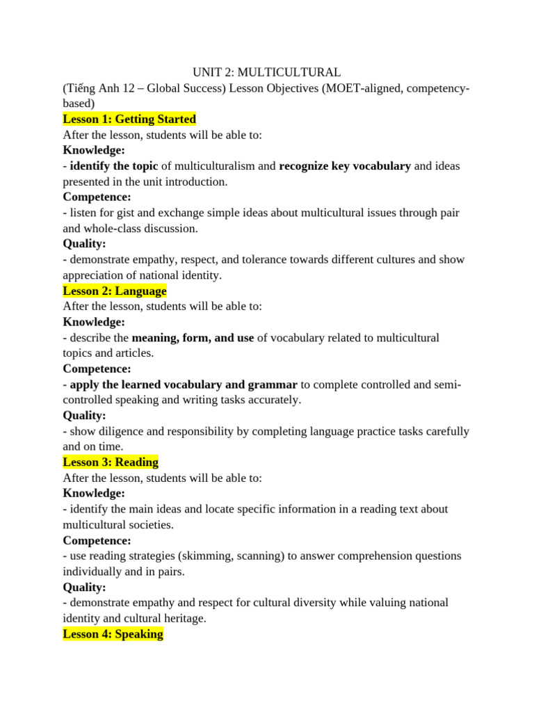 UNIT 2 | PDF | Reading Comprehension | Cognition