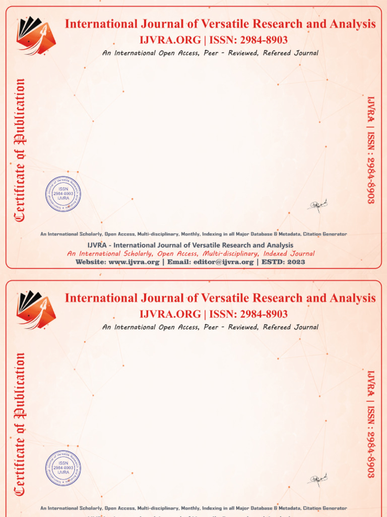 IJVRA 701373 Certificate | PDF | Information Science | Scholarly ...