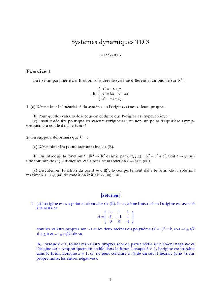 SD TD3 Cor | PDF | Valeur propre, vecteur propre et espace propre ...