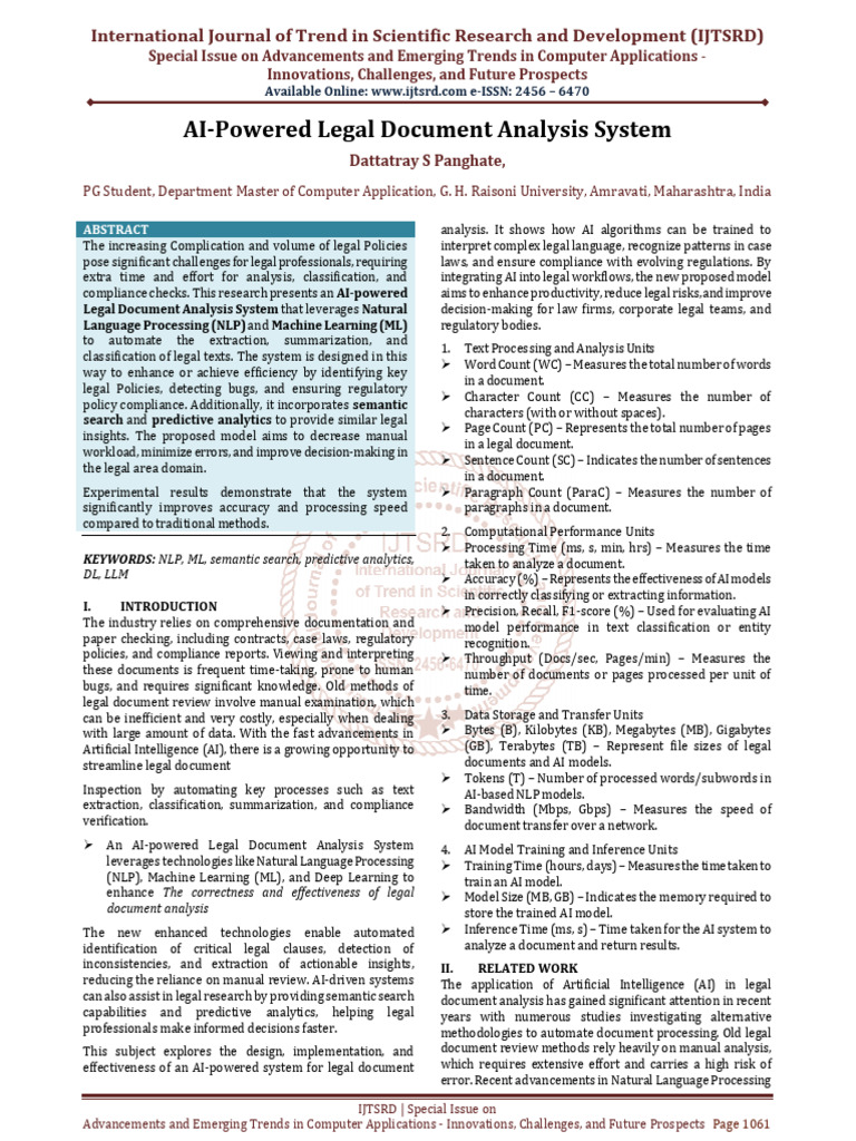 AI Powered Legal Document Analysis System | PDF | Artificial ...