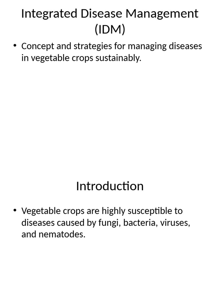 Integrated Disease Management Vegetables | PDF