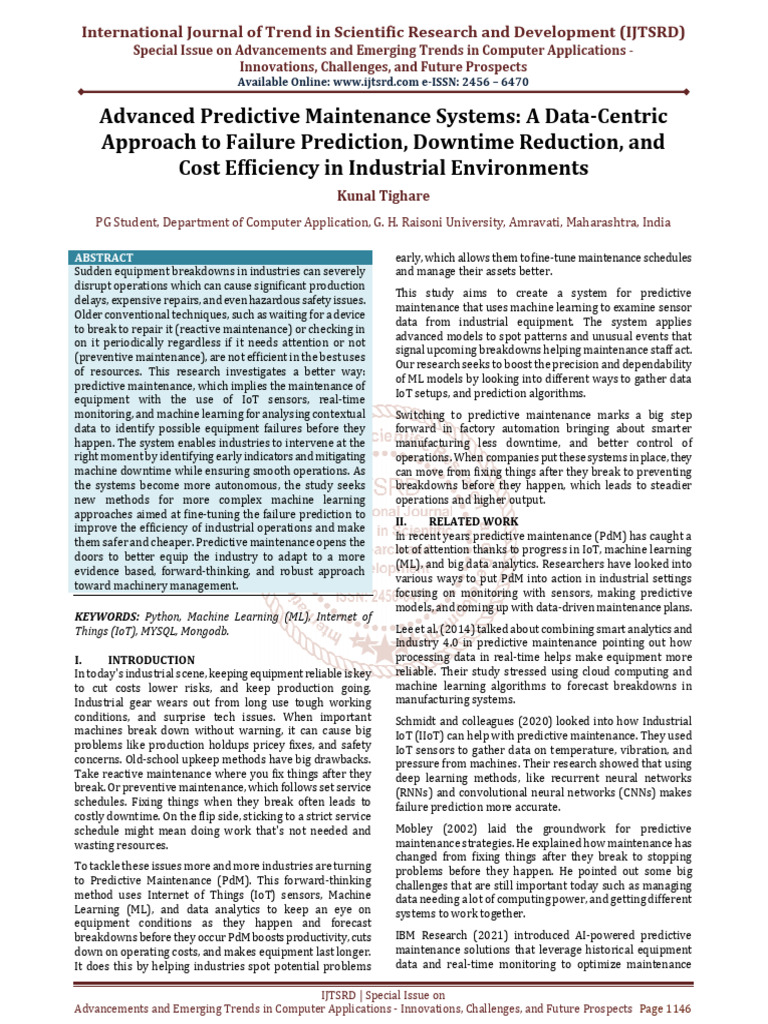Advanced Predictive Maintenance Systems A Data Centric Approach to ...