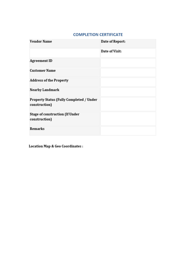 Completion Certificate FORMAT | PDF