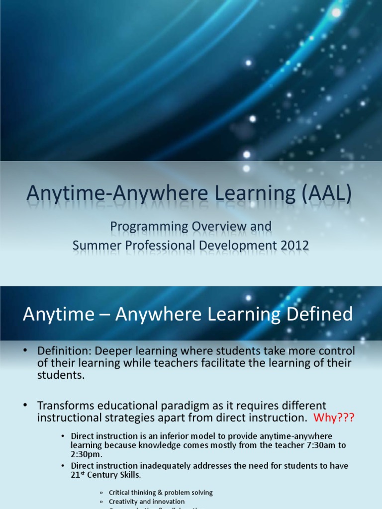 Anytime-AnywhereLearning Summer PD | PDF | Educational Technology ...