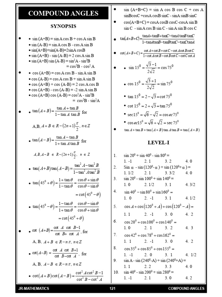 Compound Angles | PDF