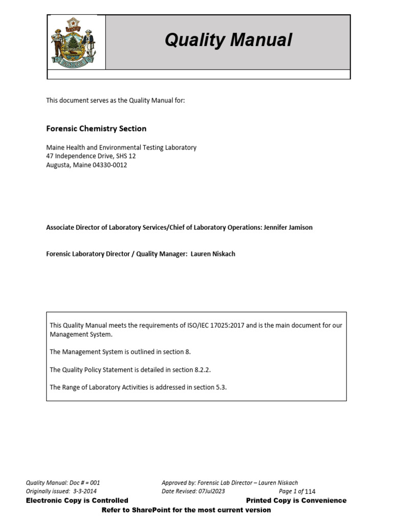 Quality Manual | PDF | Laboratories | Forensic Science