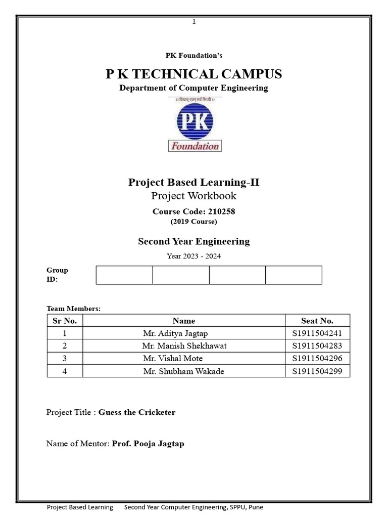 Aditya Jagtap PBL report | PDF | Project Based Learning | Learning