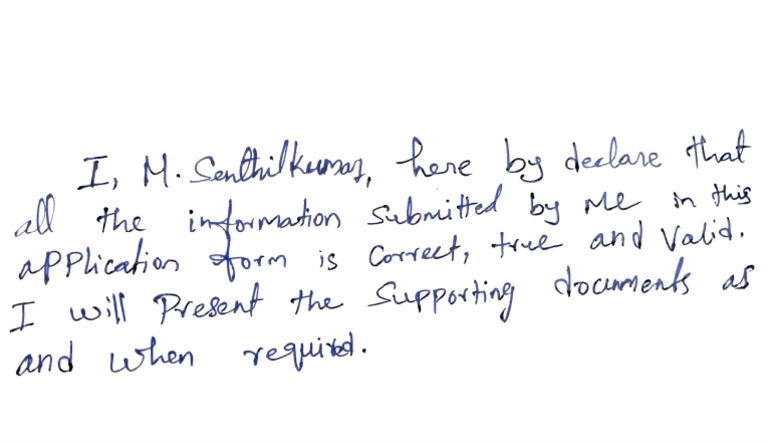 Handwriting Declaration ' | PDF