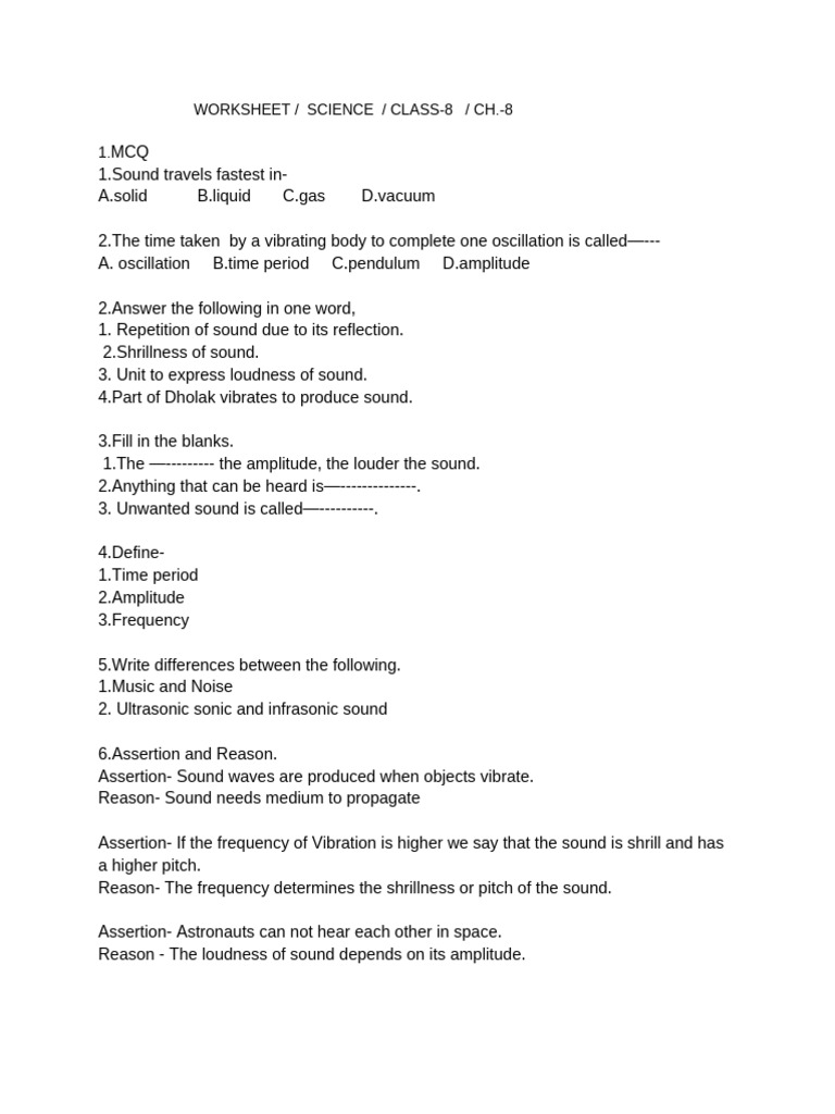 Science, Ch.-8 ,Class-8 | PDF