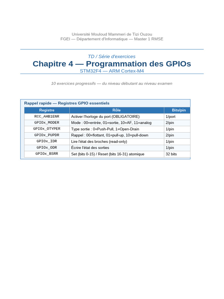 TD Gpio STM32 | PDF