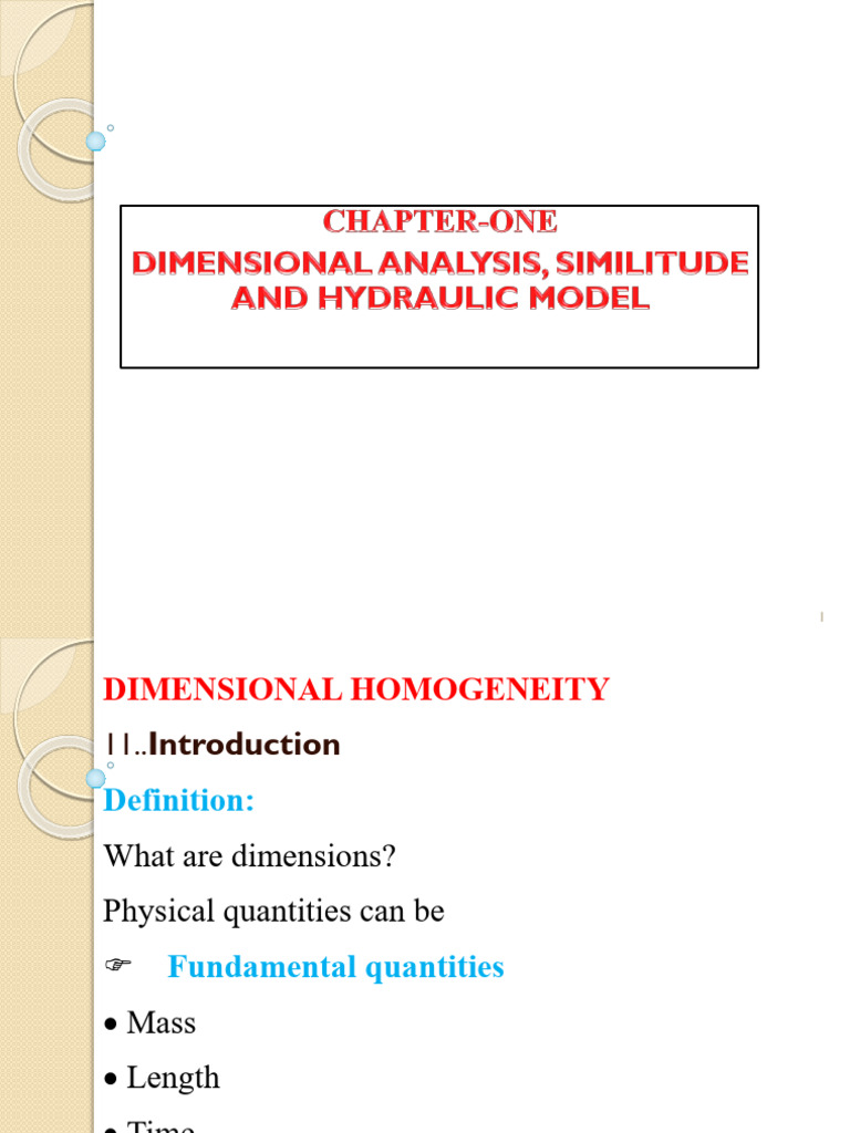 Hydraulics Chapter 1 | PDF | Force | Variable (Mathematics)