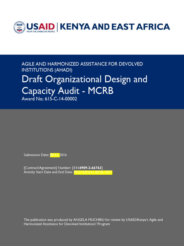 MCRB Organization Design and Capacity Report_01 (1) | PDF | Audit ...