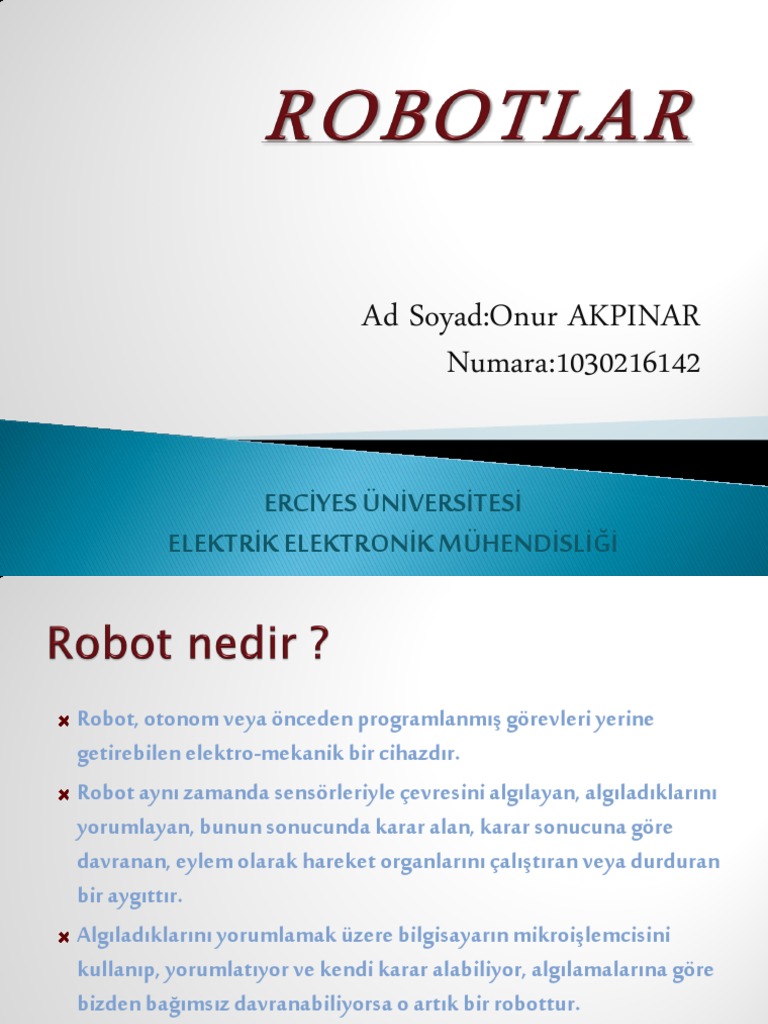 Robots Slide (Robotlar Slayt) | PDF