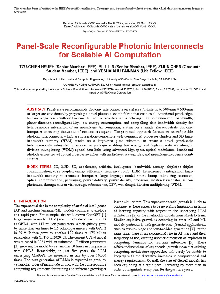 Panel-Scale Reconfigurable Photonic Interconnects | PDF | Semiconductor ...